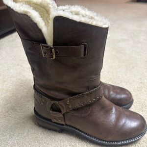 Superdry Brown Leather Winter Boots